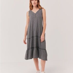 PACT MEDIUM Striped Relaxed Slub Patio Dress
